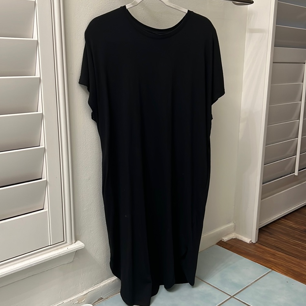 Black Midi Shirt Dress